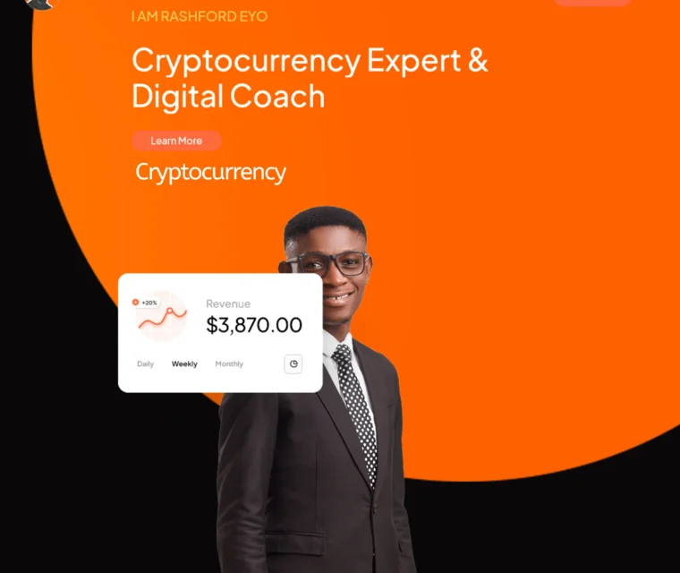 Rashford Eyo - Personal website design for Cryptocurrency trader and coach