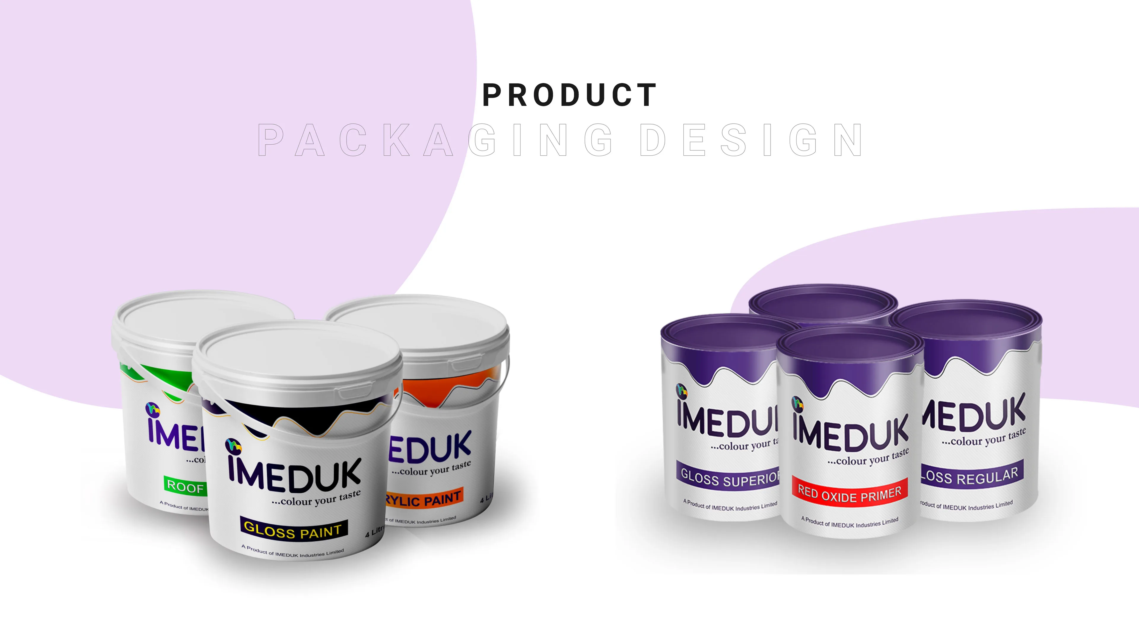 Imeduk Paint Brand strategy, visual identity and product design for paint manufacturing company in Uyo, Lagos, - Nigeria