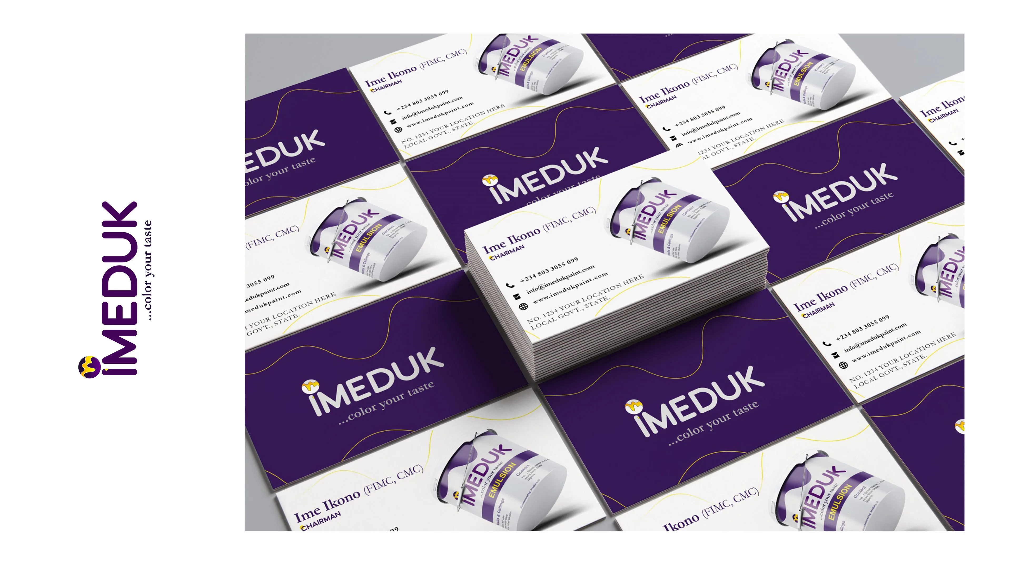 Imeduk Paint Brand strategy, visual identity and product design for paint manufacturing company in Uyo, Lagos, - Nigeria