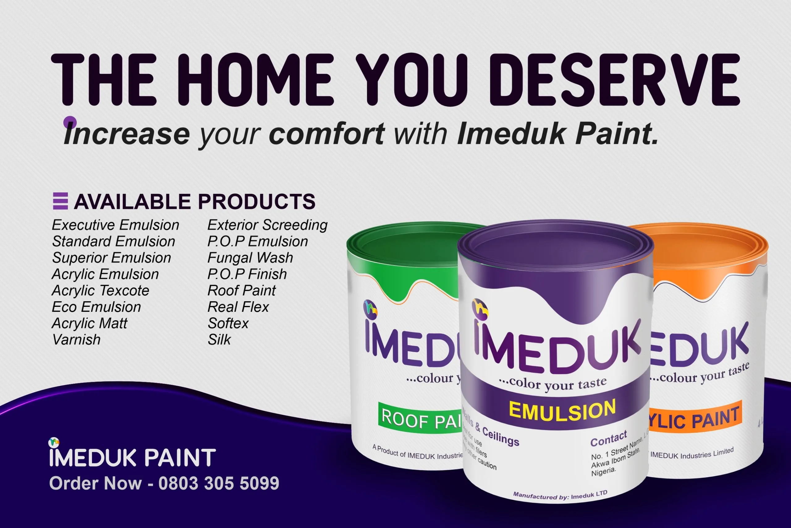 Imeduk Paint Brand strategy, visual identity and product design for paint manufacturing company in Uyo, Lagos, - Nigeria