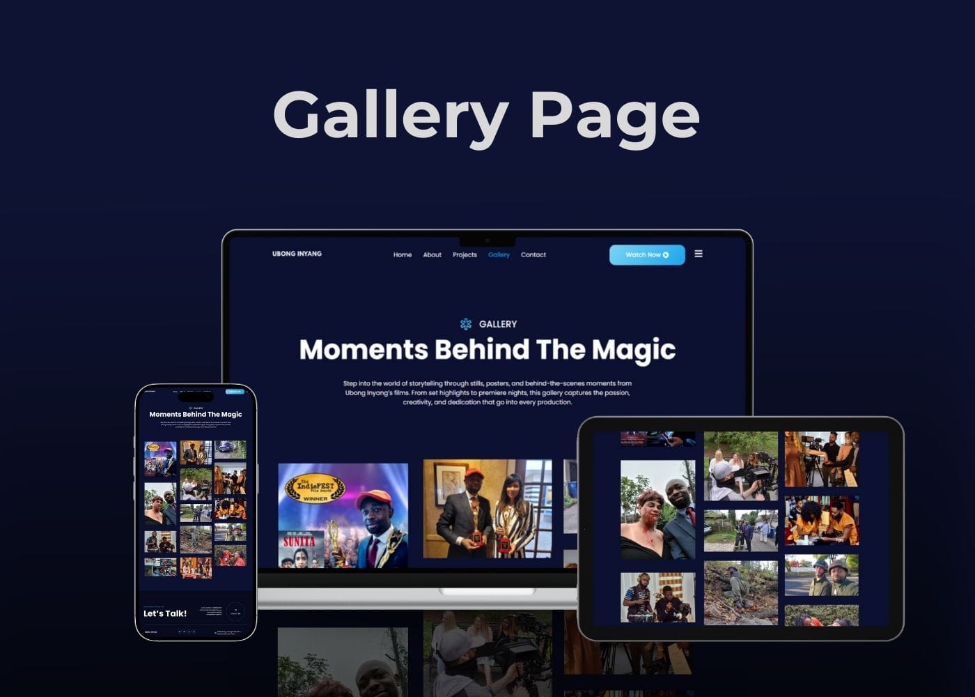 Brand Manager - Hire a Dedicated Brand Virtual Assistant Ubong Inyang Website Design for Actor, Film Producer UI/UX by Korlor