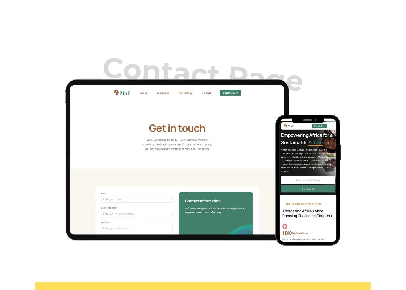 MAF NGO Website Design in Lagos, Nigeria​