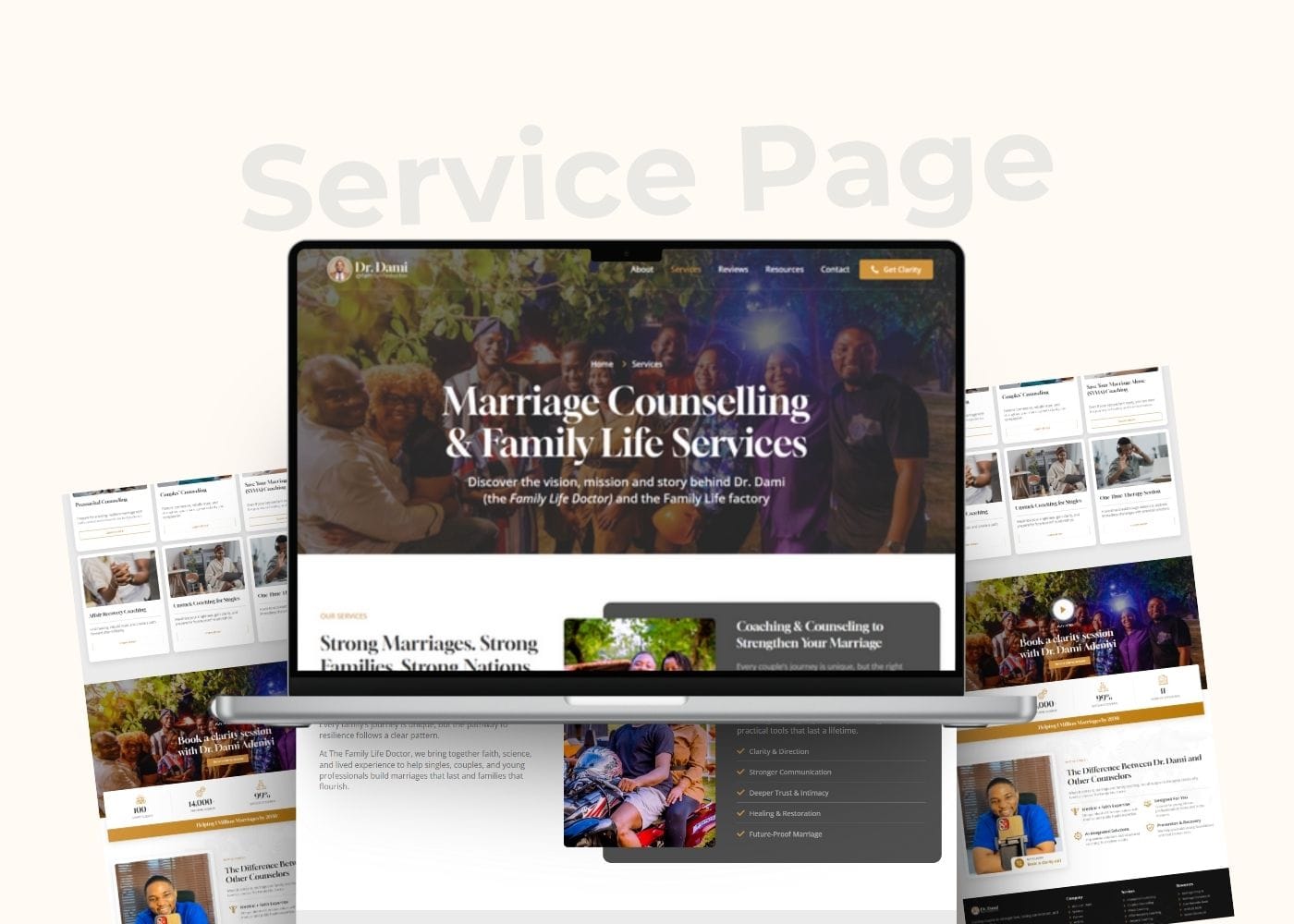 Dr Dami 5. Service page mockup for Marriage Therapist and Family Life Coach in Lagos Nigeria