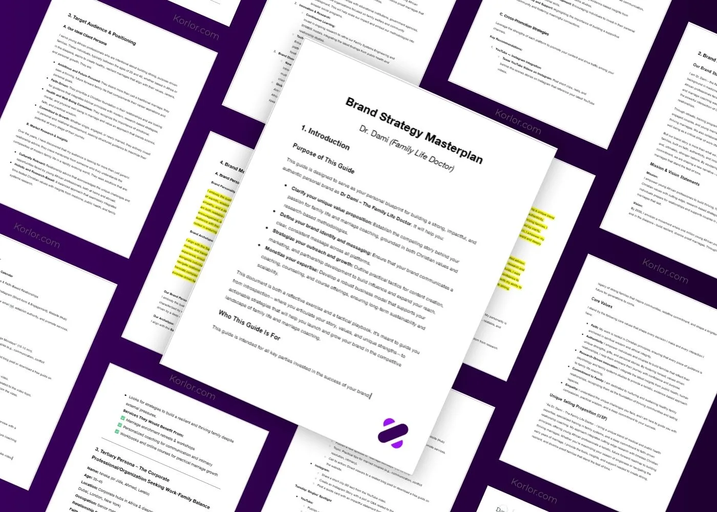Korlor Brand Assessment Mockup