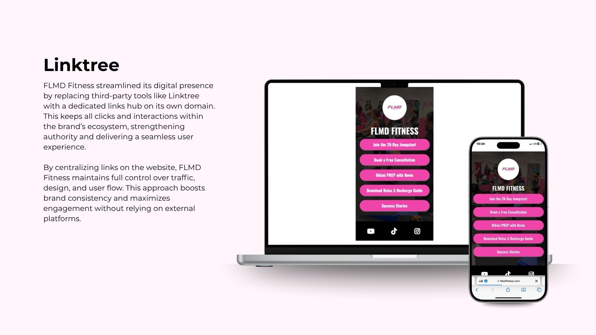 Brand Manager - Hire a Dedicated Brand Virtual Assistant FLMD Fitness Web Design and Landing Page 2