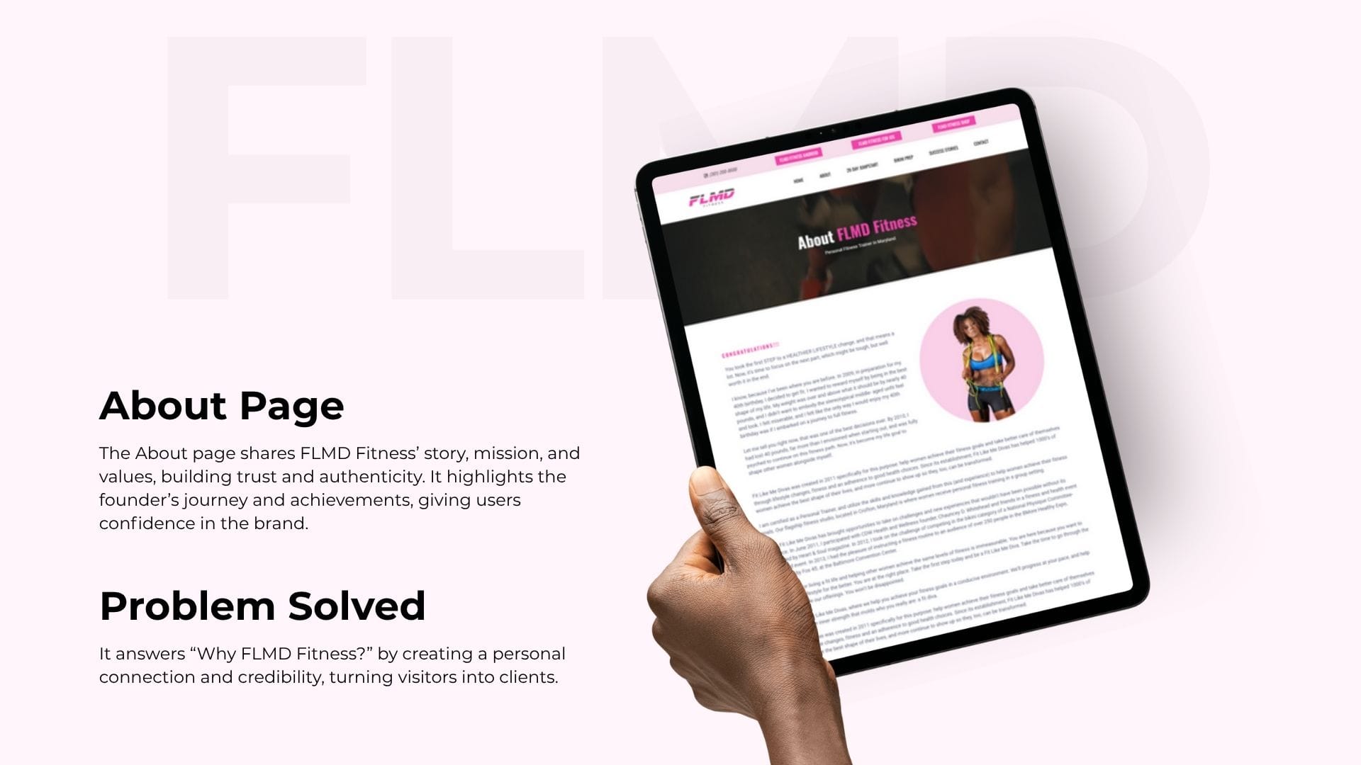 Brand Manager - Hire a Dedicated Brand Virtual Assistant FLMD Fitness Web Design and Landing Page 6