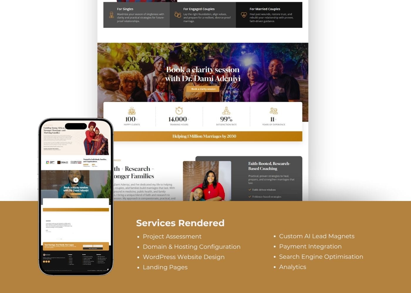 Dr Dami UIUX and Website Design mockup for Marriage Therapist and Family Life Coach in Lagos Nigeria