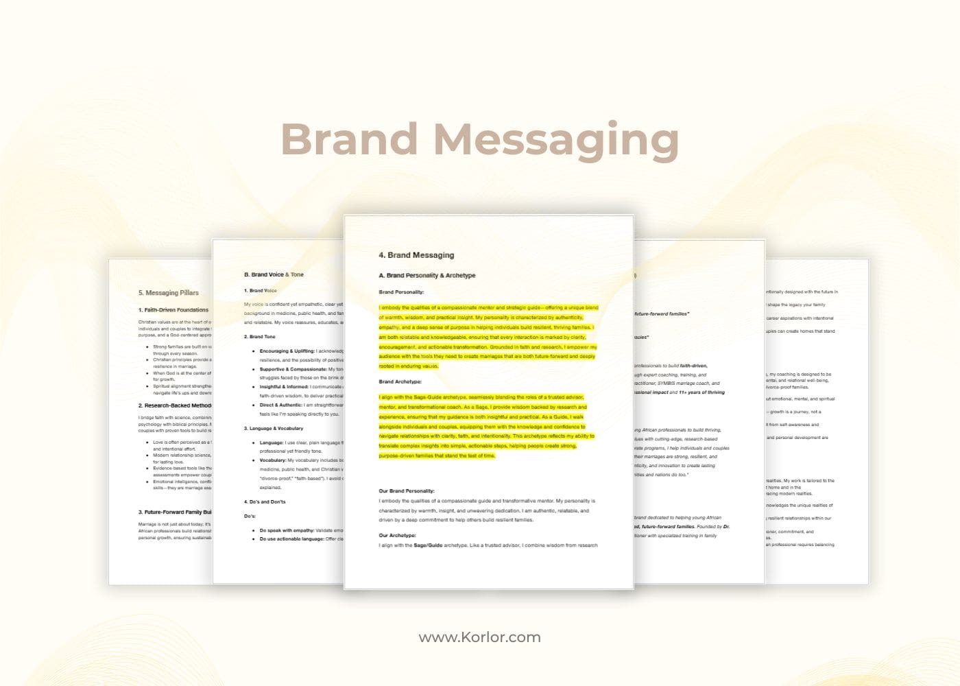 Dr Dami brand messaging mockup - korlor.com